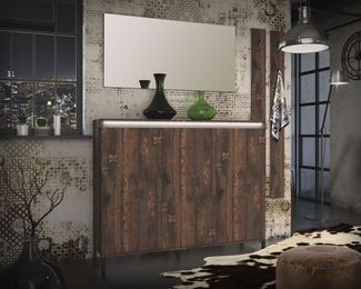 Garderoben-Set "GENIO industrial" 4-tlg in Eiche - Stellmaß ca. 190 x 40 x 190 cm