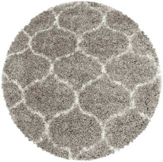 Hochflor Teppich Serena rund - 160 cm Durchmesser - Beige
