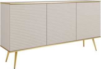 Kommode Orenate MDF K160 (Farbe: Beige / Beige + Gold)