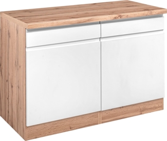 KOCHSTATION Unterschrank KS-Bruneck >>Bruneck<< 120 cm breit, für viel Stauraum, hochwertige MDF-Fronten