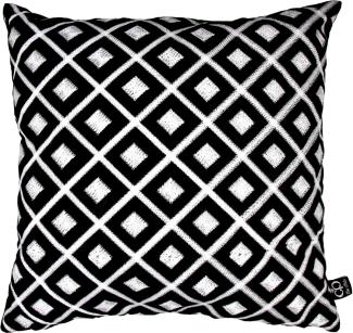 Casa Padrino Luxus Hotel Kissen Schwarz / Weiß 50 x H. 50 cm - Hotel Kollektion