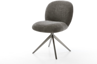 Drehstuhl Nube-Flex Bouclé Soft Schlamm Kreuzgestell breit Graphit 360° drehbar Wippfunktion Taschenfederkern