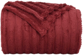 Überwurfdecke, Wohndecke Bordeauxrot 240x220 cm Fleece