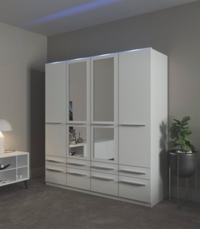 priess Kleiderschrank Schrank Garderobe Wäscheschrank Barcelona in 5 Breiten viel Stauraum, geräumige Schubkästen, mit Spiegel, MADE IN GERMANY