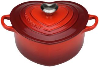 Herzbräter Kirschrot Gusseisen Le Creuset Bräter - GasBackofen geeignet, Spülmaschinengeeignet