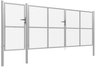 vidaXL Gartentor aus Stahl 500 x 150 cm Silber 144355