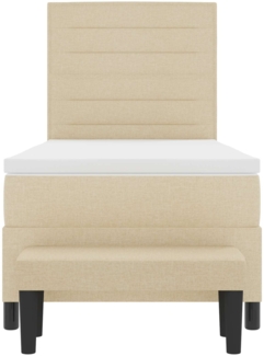 vidaXL Boxspringbett mit Matratze mit Kopfteil Creme 90x190 cm Stoff 3343958