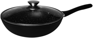 Bratpfanne Wokpfanne Pfanne Woktopf Induktion Glasdeckel Ø28 Cheffinger CF-FW28