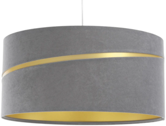 BPS Koncept 01A-014-40 Hängeleuchte SWING Velourss auf PVC-Basis grau, gold 1xE27 60W H:102 Ø40cm dimmbar