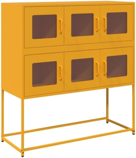 vidaXL Sideboard Senfgelb 100,5x39x107 cm Kaltgewalzter Stahl 853425