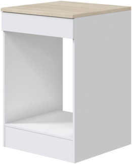 Dmora Ofenschrank Lunea, Basis für Einbaubackofen, Aufbewahrungsmodul mit Ofen, Strukturbasis für Elektrogeräte, 60x60 h90 cm, Weiß und Eiche