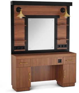 Barberpub Spiegelschrank BarberPub Friseurplatz mit Ablagen & Schubladen, Spiegelschrank 3167