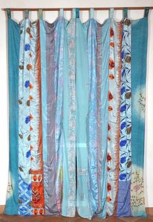 Guru-Shop Vorhang Vorhang 2 Stück seidige upcyceling Gardine aus..