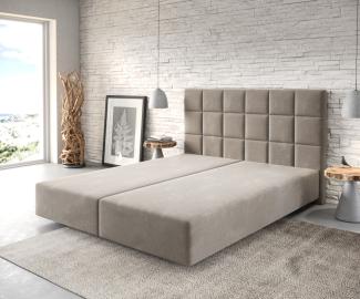 Boxspringgestell Dream-Fine 160x200 cm Mikrofaser Beige