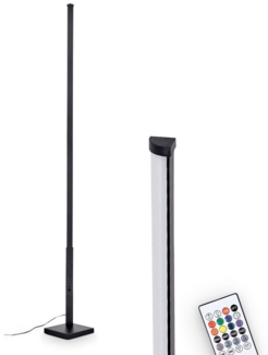 hofstein Stehlampe Stehlampe aus Metall/Kunststoff in Schwarz/Weiß, LED wechselbar, Stehleuchte mit Farbwechsler, Fußschalter, Fernbedienung, Kelvin CCT