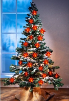 LED-Lichterkette Sterne rot 1,35m Weihnachtsdeko Leuchtdekoration Batterie