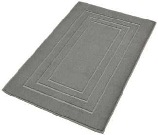 MONDO Badematte, Grau, 60x100 cm, Uni, fußbodenheizungsgeeignet, schnell trocknend, Baumwolle, rechteckig
