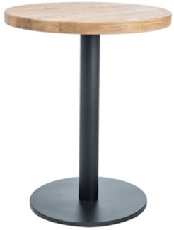 Bistrotisch Puro II Bartisch 60x60x76cm rund Eiche Massiv geölt schwarz