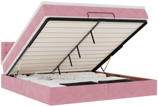 vidaXL Ottomane Bett mit Matratze & LEDs Rosa 180x200 cm Samt 3312787