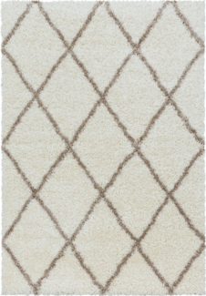 Hochflor Teppich Adriana rechteckig - 120x170 cm - Creme