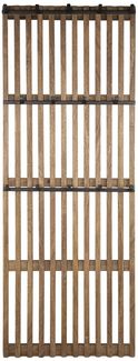 Garderobe Mangoholz massiv, modern mit 14 Haken, Latten-Design, Braun, nachhaltig gefertigt