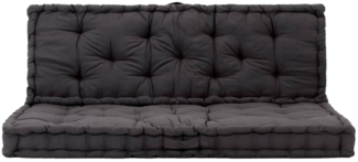 vidaXL Palettenauflagen 2 Stk. Baumwolle Schwarz 3053634