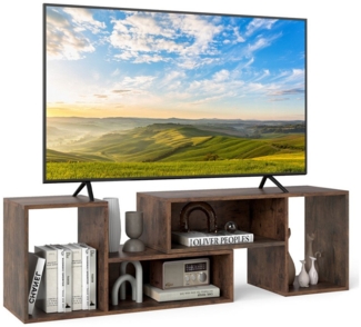COSTWAY TV-Schrank TV-Regal freie Kombination, mit offenen Regalen, 110-134,5cm