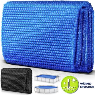 tillvex Pool Solarfolie Rund 549 cm - Schwarz Solarplane Solarheizung Solarabdeckplane Poolheizung Wärmeplane