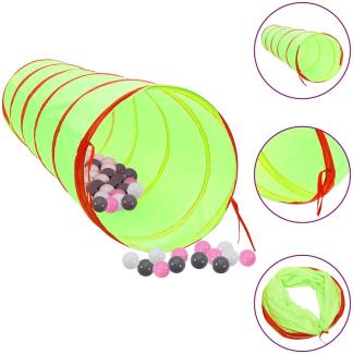 Spieltunnel mit 250 Bällen Grün 175 cm Polyester