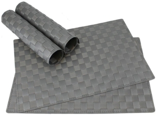 matches21 HOME & HOBBY Platzset Tischset MODERN grau 4er Tischunterlage als Tischdeko, (4-St), modernes Esstisch Platzdeckchen als abwaschbarer Tischuntersetzer