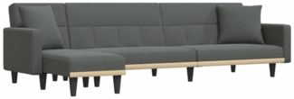 vidaXL Schlafsofa in L-Form Dunkelgrau 275x140x70 cm Stoff 3157233