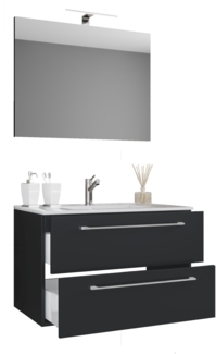 VCM Badmöbel Waschtisch Badinos 914325 Schwarz H. 107 x B. 60 x T. 46 cm