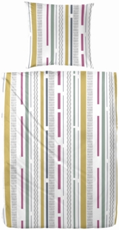 Westminster Bettwäsche Mikrofaser gestreift gelb grau 135 x 200 cm