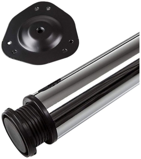 SO-TECH® Tischbein Ø 76 / 80 mm, belastbar bis 75 kg pro Stück, H: 71cm, Stahl, Chrom poliert, höhenverstellbar bis 32mm, 1x