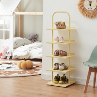 Kinderschuhregal Poytya Stahl 96x30x27 cm Vanille [en. casa]