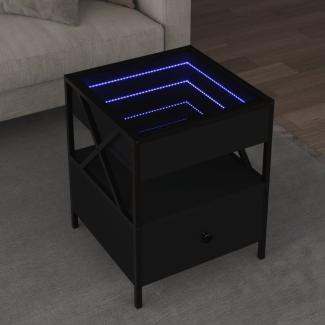 vidaXL Couchtisch mit Infinity-LED Schwarz 40x40x51 cm 847717