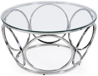 Couchtisch Silber und Klarglas 80 x 80 x 40 cm