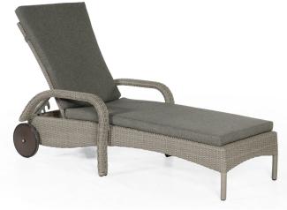 Sonnenpartner Sonnenliege Antigua Aluminium mit Polyrattan stone-grey Rollliege mit Auflage