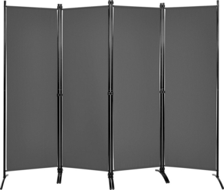 COSTWAY Paravent 4-teilig Raumteiler, Klappbar, Metallrahmen, 220x173cm