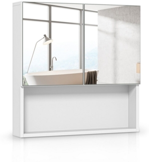 Dripex Spiegelschrank Badezimmerschrank mit Spiegel Badschrank mit verstellbarem Einlegeboden