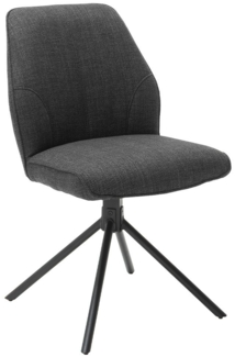Stuhl Paola / Pemba, Webstoff, Anthrazit, 49 x 88 x 63 cm
