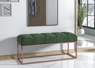 AX LIVING Sitz Bank Acciarolli 120 cm – Flaschengrün, Kupfer-Metallgestell