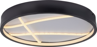 JUST LIGHT LED-Deckenleuchte 14091-18, 33W, 3000K, 4250lm, warmweiß, IP20, schwarz