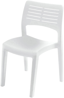 Dmora Outdoor-Stuhl Genny, Gartensitz, Stuhl für Esstisch, Outdoor-Sessel, 100 % Made in Italy, 50 x 51 x 82 cm, Weiß