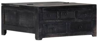 vidaXL Couchtisch Schwarz 65x65x30 cm Massivholz Mango 247986