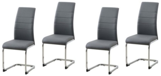 HTI-Living Freischwinger Schwingstuhl SallyC PU Grau (Set, 4 St), Freischwinger Esszimmerstuhl Kunstleder