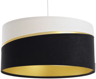 BPS Koncept 01A-025-60 Hängeleuchte SWING Velourss auf PVC-Basis weiß, schwarz, gold 1xE27 60W H:112 Ø60cm dimmbar