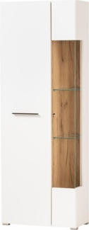 Vitrine San Remo / Salerno , Holzwerkstoff , Weiß, Holzfarben , 72 x 200 x 35 cm