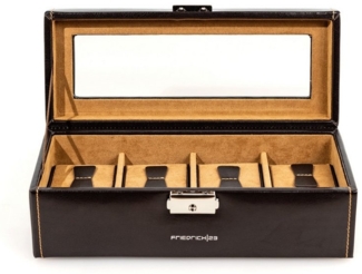 Friedrich23 Uhrenbox Bond mit Glasdeckel für 4 Uhren