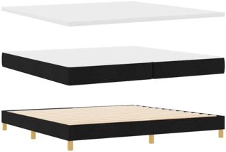 vidaXL Boxspringbett mit Matratze Creme 90x200 cm Stoff Schwarz 3340299